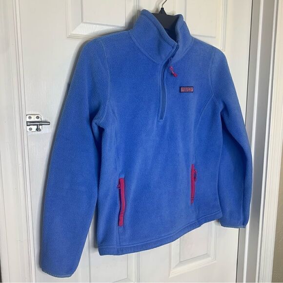 Vineyard Vines Sherpa 1/2 - Zip in Marlin Blue Pockets Size Small - Picture 4 of 10